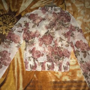 Flower mesh blouse